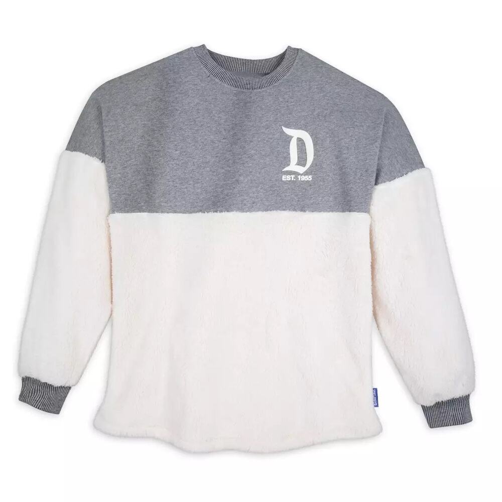 Disneyland Resort Sherpa Spirit‎ Jersey Unisex Medium White Gray Puffy Print